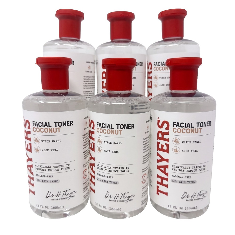 6 Thayers Facial Toner Coconut Witch Hazel Aloe Vera 12oz Alcohol-free
